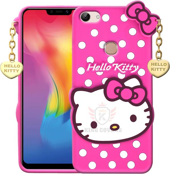 KING COVERS Back Cover for Vivo Y81 - Hello Kitty Case | 3D Cute Doll | Soft Girl Back Cover with Pendant
