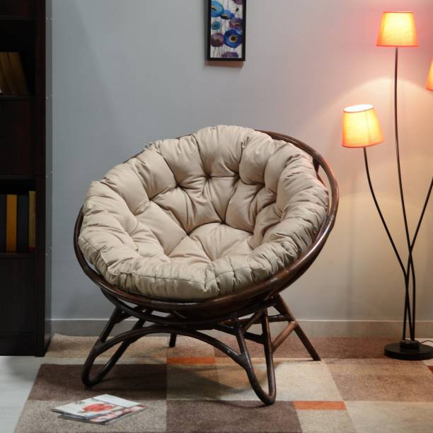 @Home by nilkamal Plush Cane Living Room Chair