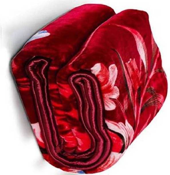 GKM Floral Single Mink Blanket for Heavy Winter