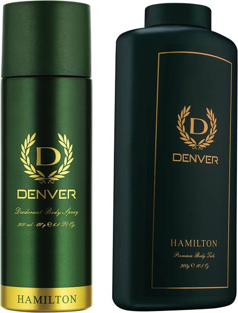 DENVER Hamilton Deo 200 Ml &amp; Hamilton Talc 300 gm Deodorant Spray  -  For Men