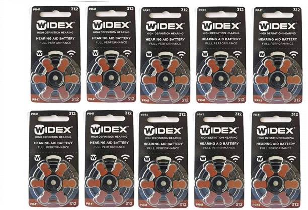 Widex hearing aid battery Size 312 (PR41) (10 Packets = 60 batteries) 312no-60Battery Stethoscope Case