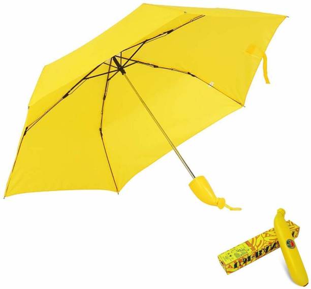 promise plus group Yellow Stylish Banana Shaped Mini Foldable Light weight Umbrella for Women (Pack of 1) Umbrella