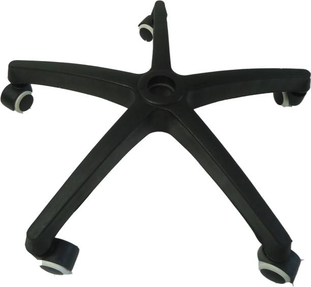 RAJCHEIF Revolving Chair Star PVC Base with Twin caster Black&white nylon wheel for Office Chair in 26 inch, Heavy Duty in best quality Appliance Furniture Caster
