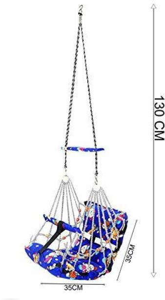 NEEVA ENTREPRISE Cotton Swing for Kids, Home Garden Jhula for Baby with Safety Belt Swings Swings