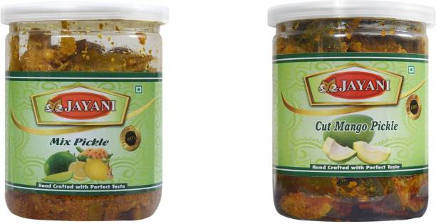 JAYANI Combo Cut Mango And Mix Pickle 800 gm (400 gm each) Mango, Mixed Vegetable Pickle