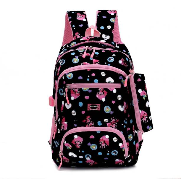 Tinytot SB118_01 School Backpack College Bag Travel Bag with Pencil Pouch 2nd Standard onward Waterproof School Bag