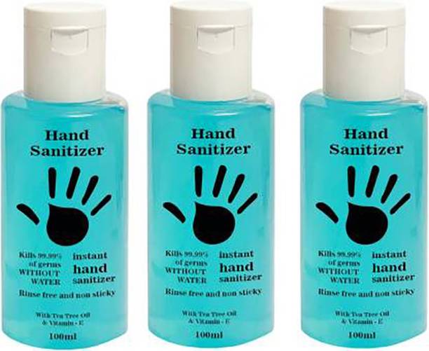davis Tree & Aloe Vera Rinse Free Hand Rub/ Kills 99.99% Germs/ Pack of 3  Bottle Hand Sanitizer Bottle