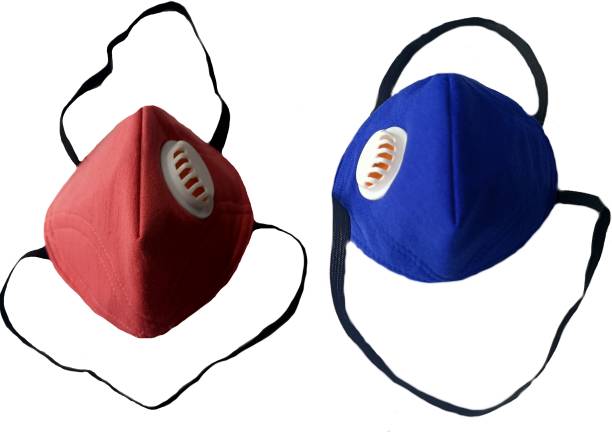 HERBAL AID Reusable & Washable Mask Red & Blue Combo Reusable, Washable