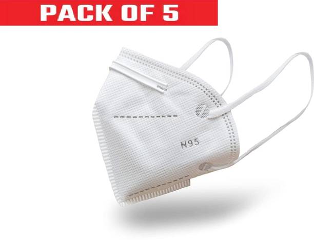 Surat Dream N95 5 layered Certified Reusable Face Mask with Nose Pin (Pack of 5, Made In India) N95