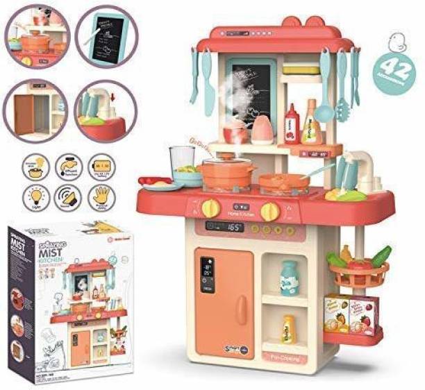 himanshu tex 42-Piece Kitchen Set, Smoky, Music,Real Water Tap, Actually Fell of Kitchen for Your Kids Don,t Miss