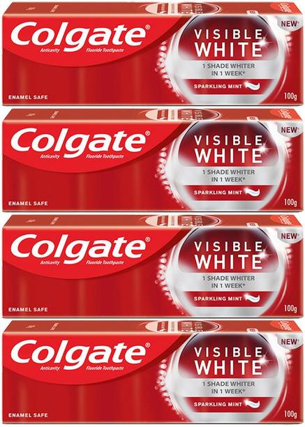 Colgate Visible White Teeth Whitening, Protects Enamel, Removes Stains Toothpaste