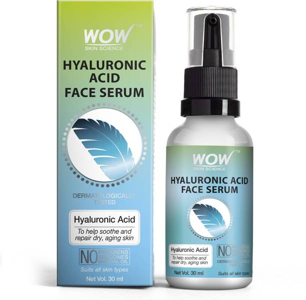 WOW SKIN SCIENCE Hyaluronic Acid Face Serum - Soothing & Repairing Dry and Aging Skin - For All Skin Types - No Parabens, Silicones & Mineral Oil - Glass Bottle - 30ml