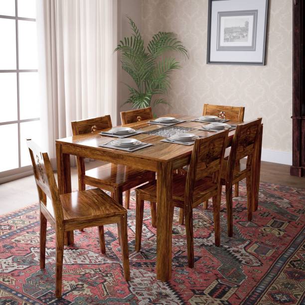 House of Pataudi Amira Solid Wood 6 Seater Dining Set
