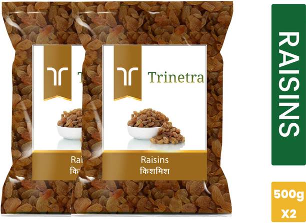 Trinetra Best Quality Raisins/Kismis 500g pack of 2 Raisins