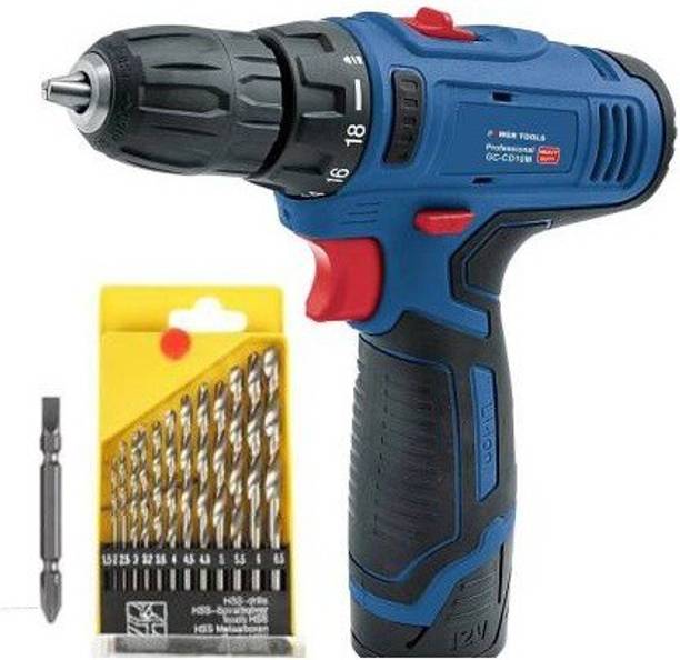 SWF Heavy duty Cordless screwdriver drill 12V with 13pcs bit set and 1 screwdriver bit Collated Screw Gun