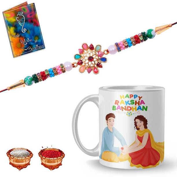 Elegaci Gifts Thread FM-79-RO Mauli Thread Rakhi  Set