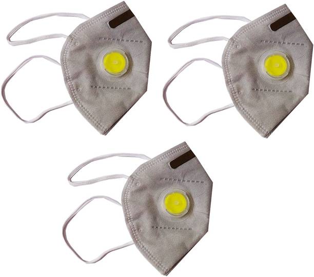 Shop & Shoppee KN95 with Silicon Filter Anti Infection Anti-Pollution Breathable Respiratory Premium Quality Face Mask(3 Mask) N95grey03 Reusable, Washable