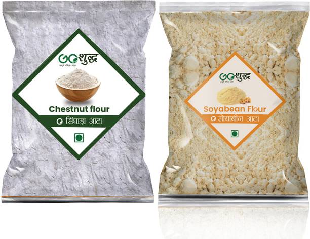 Goshudh Premium Chestnut Flour/ Singhada 250GM & Soya Bean Flour 500GM Combo