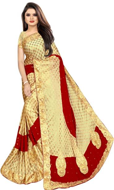 Embellished Bollywood Velvet, Lycra Blend Saree