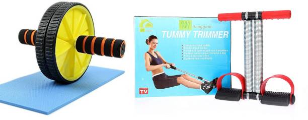 Manogyam Combo Of Tummy Trimmer And Ab Roller Ab Exerciser