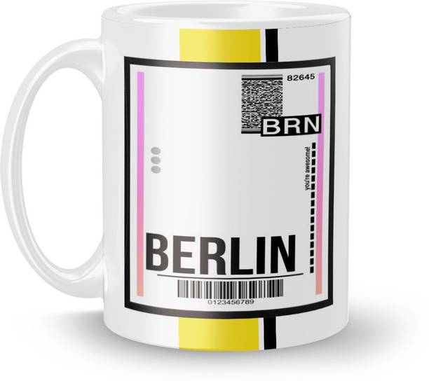 Beautum Cool Quote " BERLIN" White Ceramic Coffee Ceramic Coffee Mug