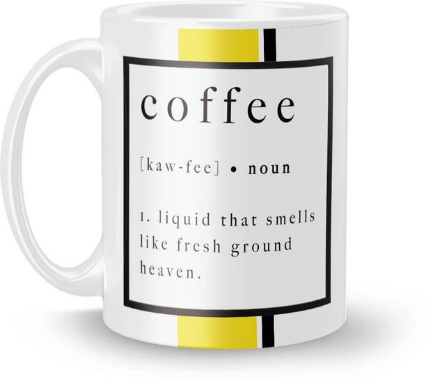 Beautum Cool Quote "COFFEE EMANING" White Ceramic Coffee Ceramic Coffee Mug