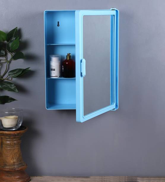 Zahab Bathroom Cabinets for Storage with Mirror (12 x 4X 16) inch Blue Dual Mount Medicine Cabinet