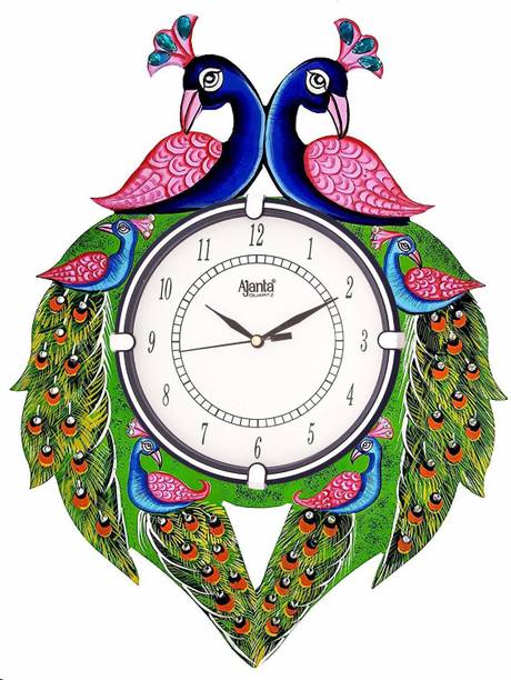 AJANTA Analog 40 cm X 32 cm Wall Clock (Red, With Glass, Standard