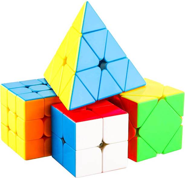 D ETERNAL Speed Cube Combo Set of 2x2 3x3 Pyraminx Triangle and Skewb Magic Puzzle Toy