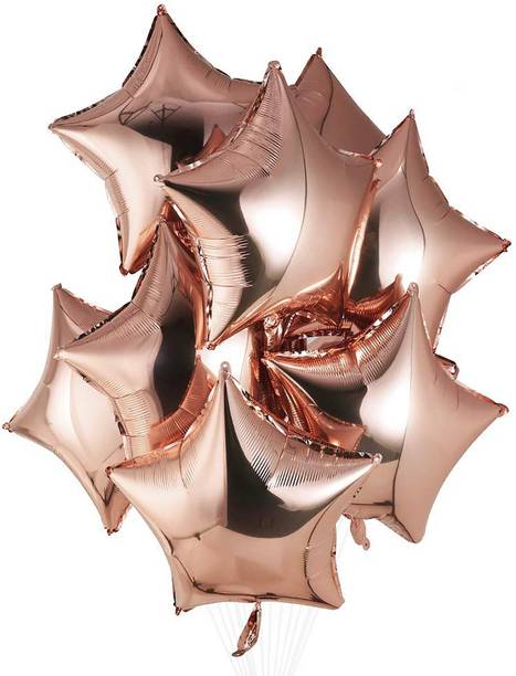 BashNSplash Solid Helium Quality 18" Rose Gold Star Foil Balloon (PACK OF 10) Balloon