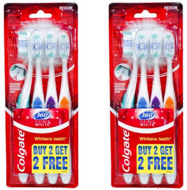 Colgate 360 Visible White #8 Medium Toothbrush