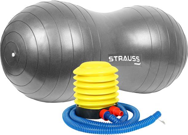 Strauss Anti Burst Exercise & Fitness Ball, Peanut Shape Balance Ball, Grey (95X45 CM) Gym Ball