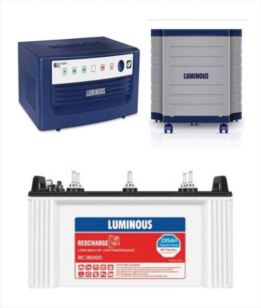 LUMINOUS RC16000+ECOWATT650+Trolly Tubular Inverter Battery