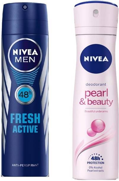 NIVEA Men deo women deo men deo fresh active and pearl and beauty deorant for men deo Body Spray  -  For Men & Women