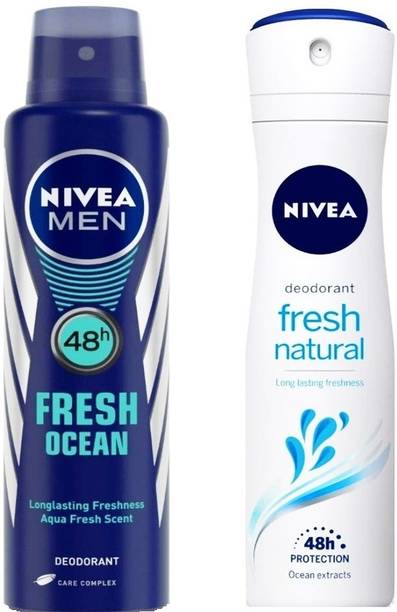 NIVEA Men deo for men couple deo fresh ocean and natural deo for men deo women deo Body Spray  -  For Men & Women