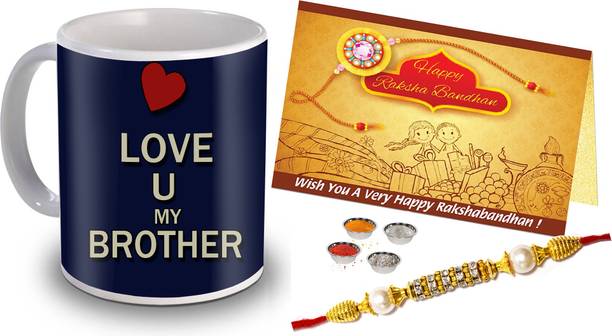 Flipkart SmartBuy Designer IZ20DT-10 Mauli Thread Chawal Roli Pack, Rakhi, Greeting Card, Mug  Set