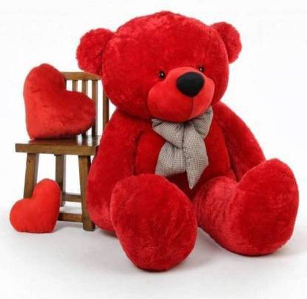 NP Toys Red Teddy Bear 4 feet Stuffed Animals Plush Toy Doll for Girlfriend Children  - 120 cm