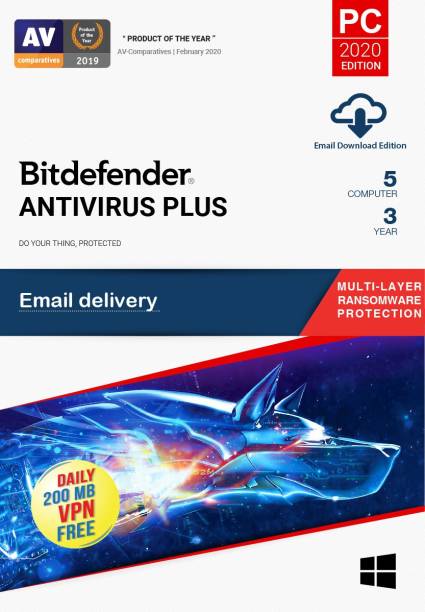 bitdefender 5 PC PC 3 Years Anti-virus (Email Delivery - No CD)