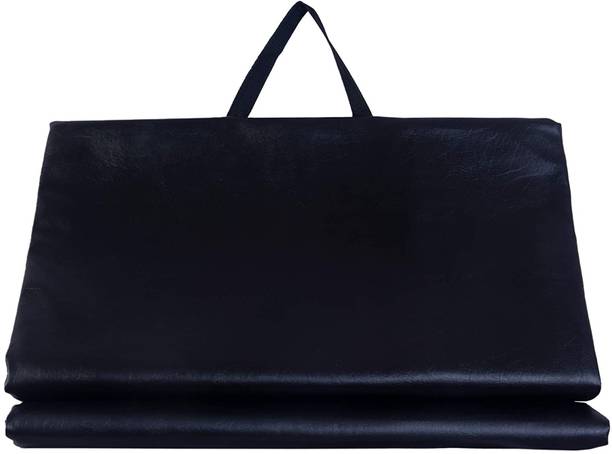 Vaquita PU Leather Extra Thick Large Fitness/Yoga Mat with Carrying Strap Black 10 mm Yoga Mat
