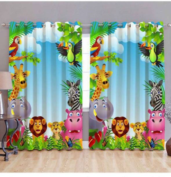 HOMADORN 214 cm (7 ft) Door Polyester Room Darkening Curtain (Pack Of 2)