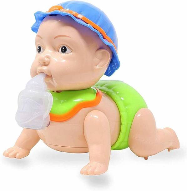 TOYSHUB Runing and Weeping Naughty Baby Crawling Toy for Kids with Music and 3D Lights