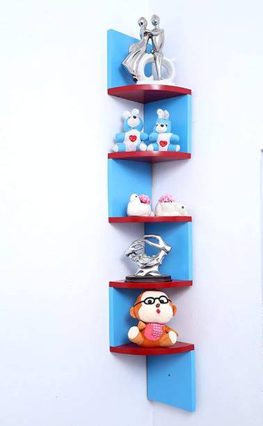 flipshoppee Bright and beautiful, MDF Zigzag Corner Wall Mount Shelf Unit/Racks and Shelves/Wall Shelf/Book Shelf/Wall Decoration Wooden Wall Shelf