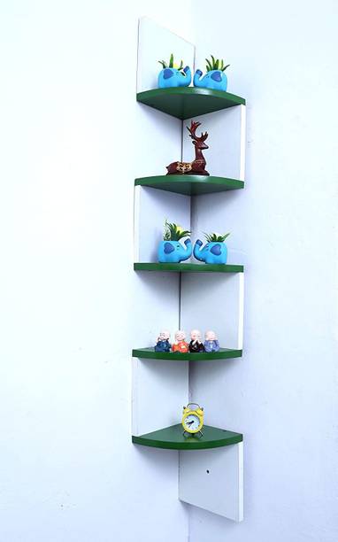 flipshoppee Bright and beautiful, MDF Zigzag Corner Wall Mount Shelf Unit/Racks and Shelves/Wall Shelf/Book Shelf/Wall Decoration Wooden Wall Shelf