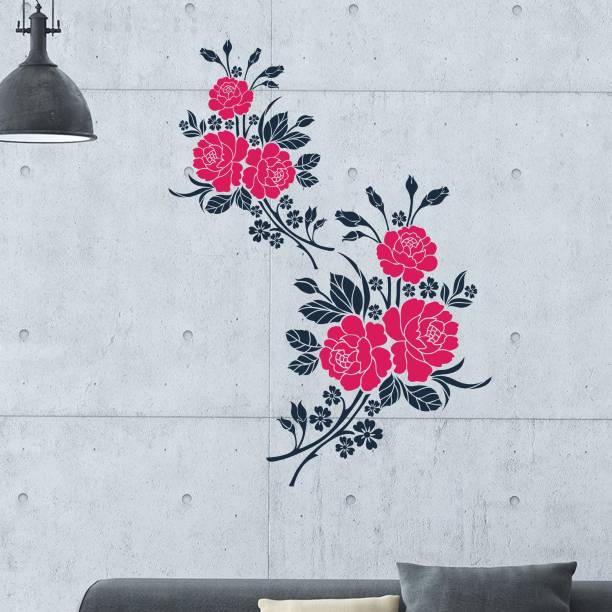 Asian Paints 37 cm Flower Decal Vinyl Wall Removable Sticker