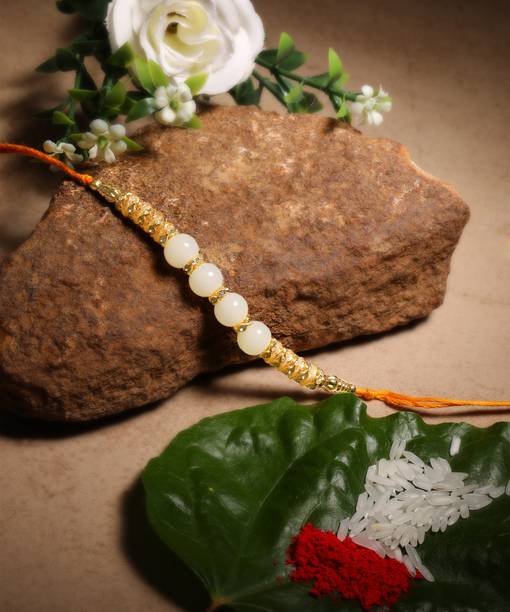 Anil Rakhi Designer D1177 Pearl Rakhi  Set