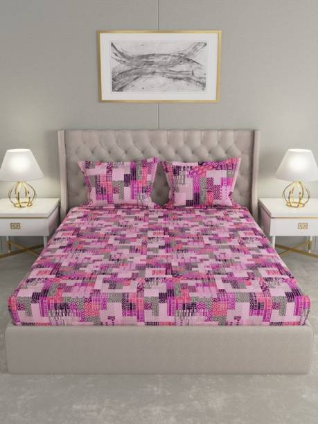 Raymond Home 104 TC Cotton Double Abstract Bedsheet