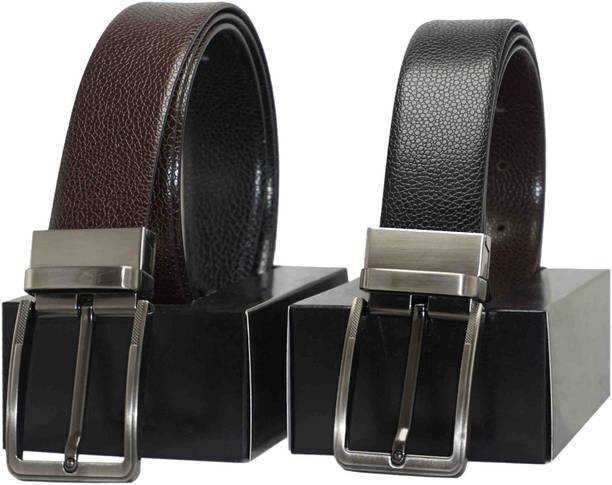 GIL Men Black, Brown Genuine Leather Belt