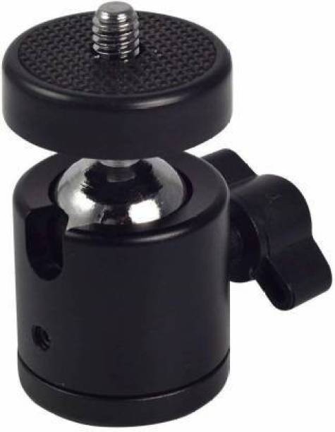 Digiom Swivel Mini Ball Head 1/4" Screw DSLR Camera Tripod Ballhead Stand Support Flash Shoe Adapter
