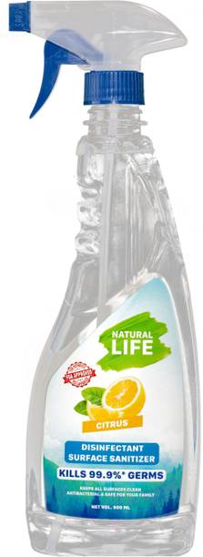 Natural Life FDA Approved Disinfectant Surface Sanitizer, Citrus 500 Ml