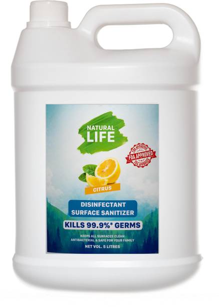 Natural Life FDA Approved Disinfectant Surface Sanitizer, Citrus 5 Ltr